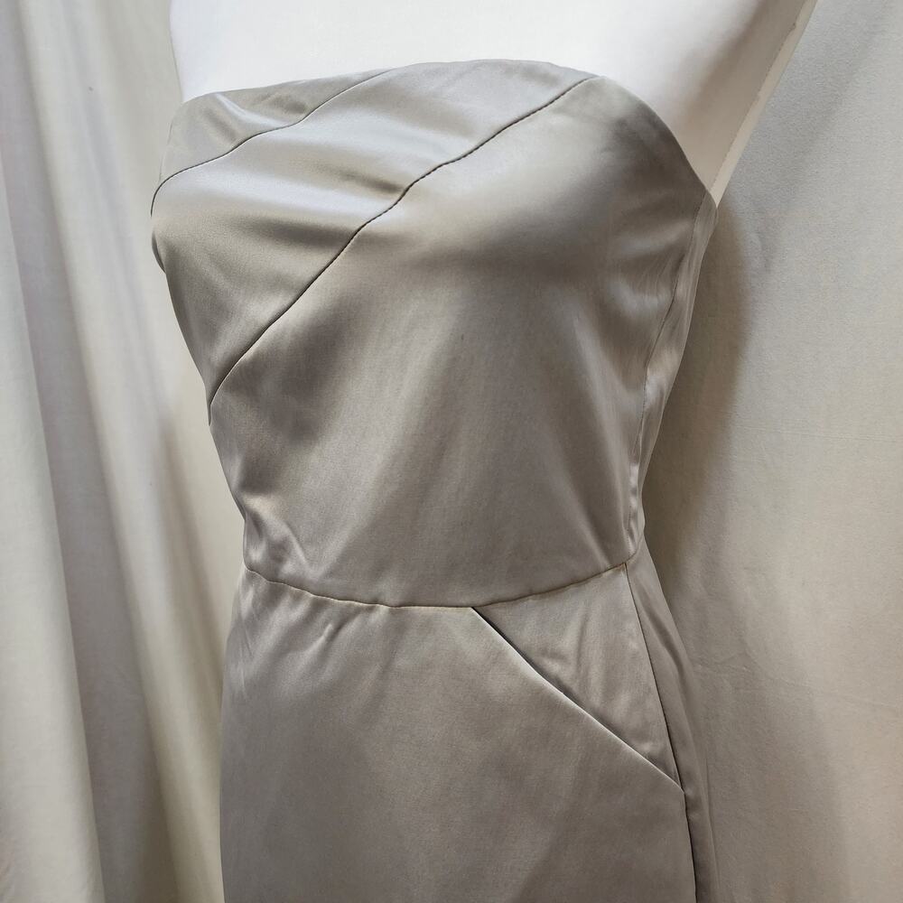 The Limited Gray Strapless Gray Fitted Bodycon Pockets Cocktail Dress, 6